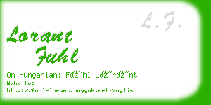 lorant fuhl business card